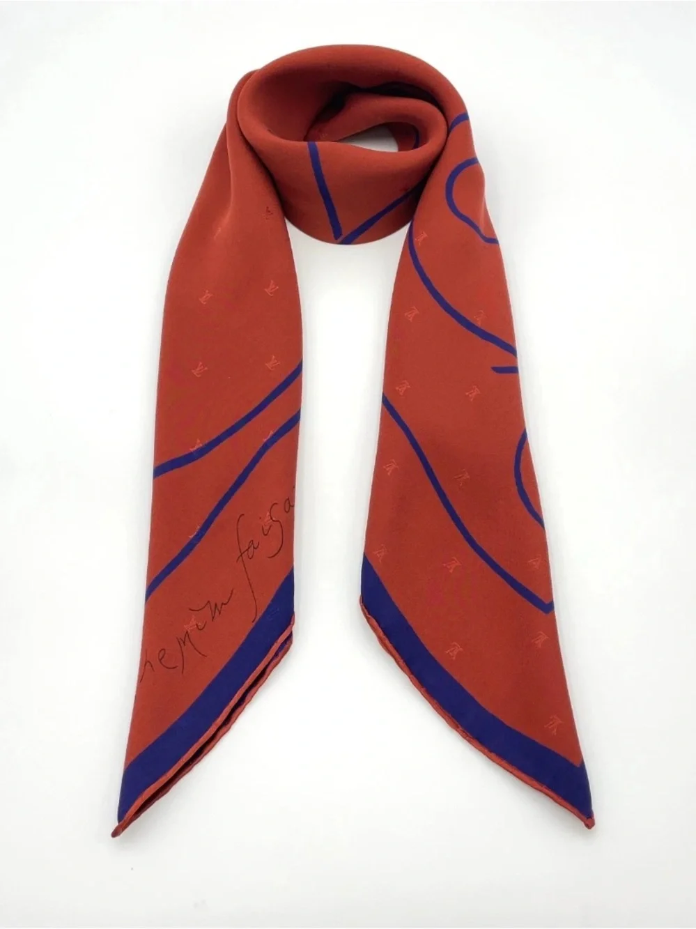Louis Vuitton Carré 90 Chemin Fusin André Putman Silk Scarf- Signed
